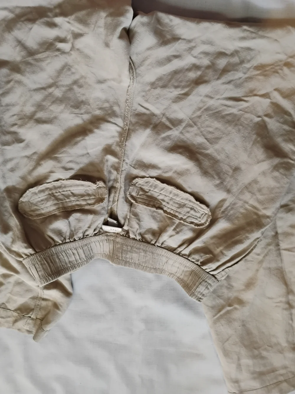 A New Day Women's Beige Drawstring Linen-Blend Pants Size M